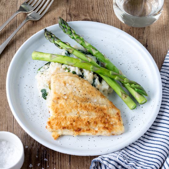 Fish on Creamy Risotto