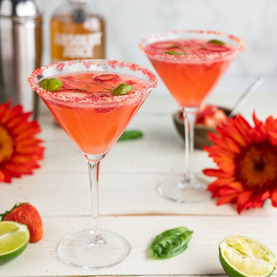 Strawberry Basil Smash Cocktail