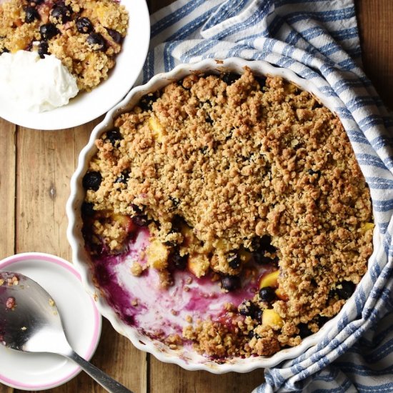 Peach Blueberry Crumble (Low Sugar)