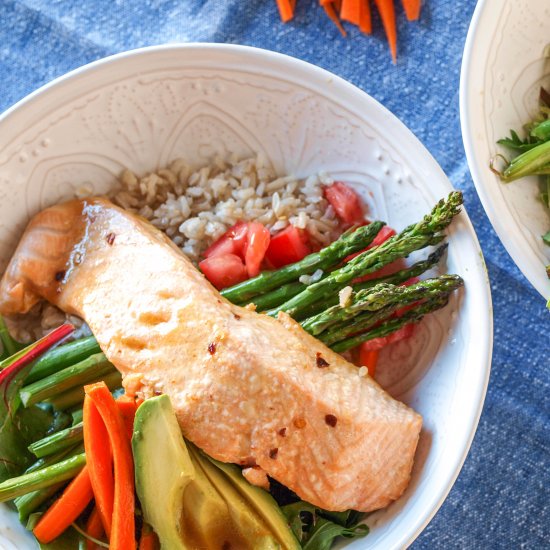 Orange Salmon Protein Bowls