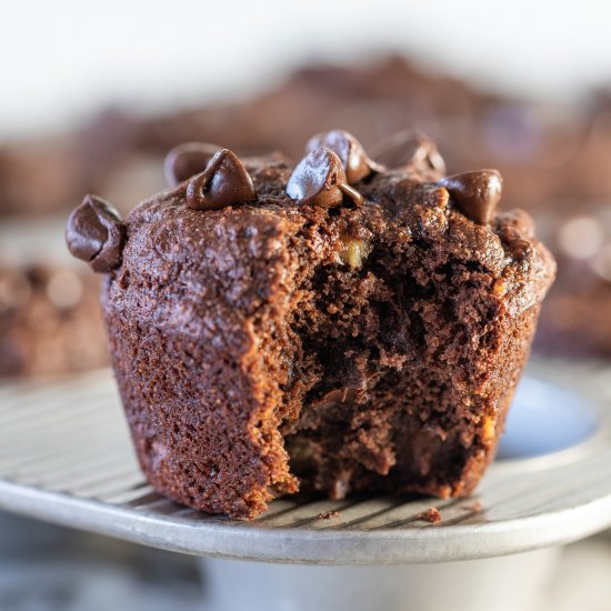 Healthy Chocolate Banana Muffins