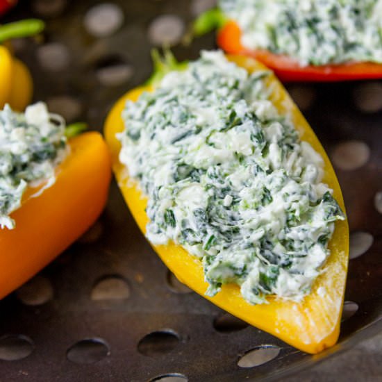 Grilled Spinach Dip Stuffed Peppers