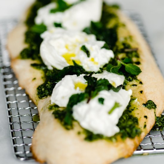 Mint pesto flatbread