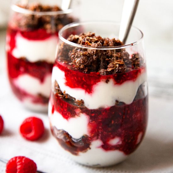 Chocolate Raspberry Yogurt Parfait