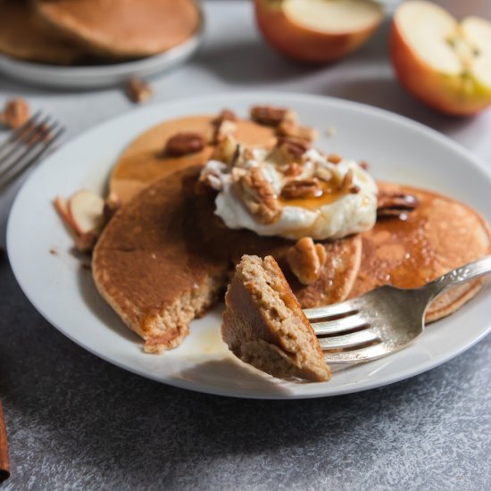 Apple Cinnamon Oatmeal Pancakes