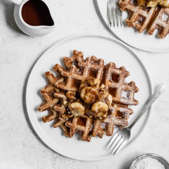 Vegan Bananas Foster Waffles