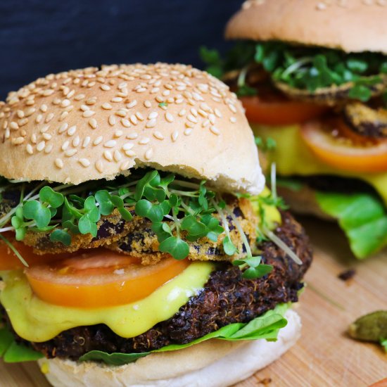 Quinoa and Mushroom Burgers (V+GF!)