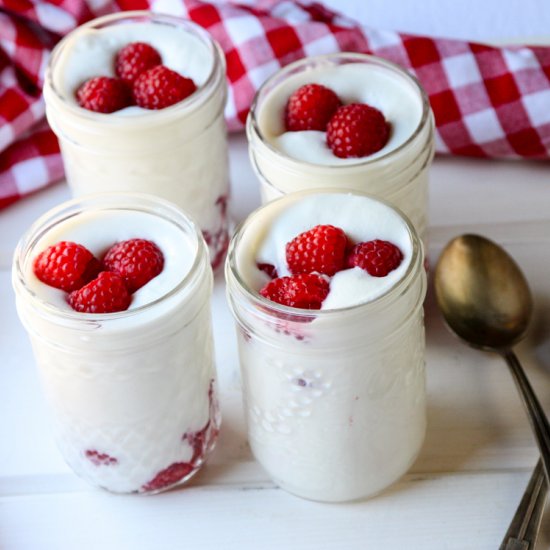 Coconut Mousse with Raspberries