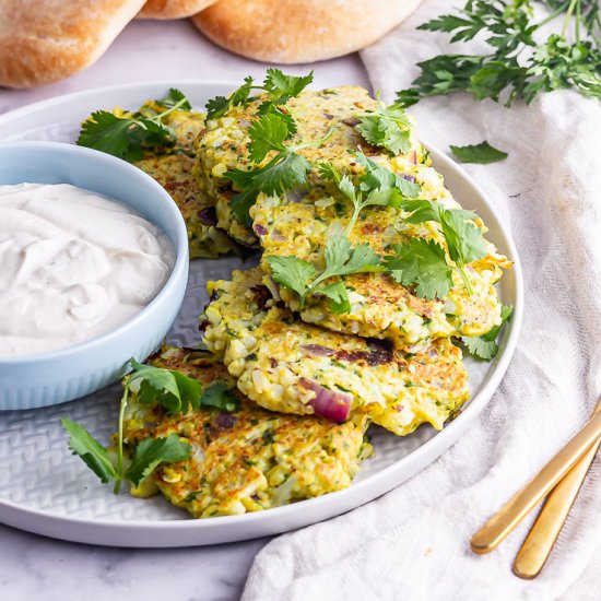 Cauliflower Fritters with Tahini