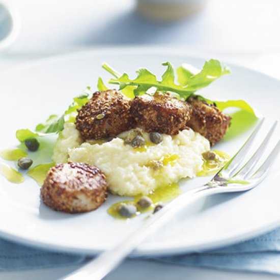 Spiced scallops with celeriac