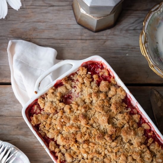 Strawberry Rhubarb Shortbread Bars