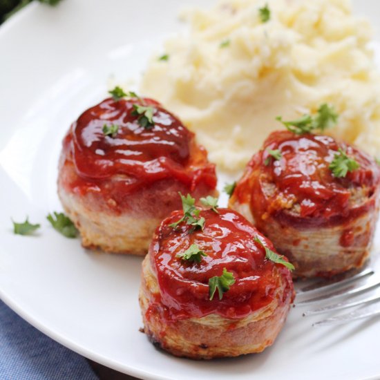 Bacon Wrapped Meatloaf Mini’s