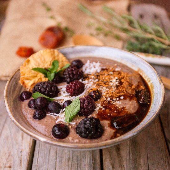 Apple and blueberry porridge