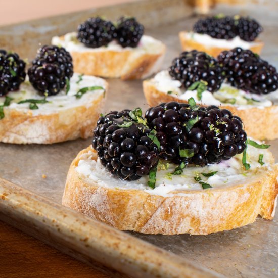 Blackberry Goat Cheese Crostini