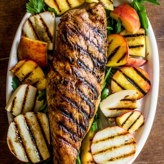 Grilled Spicy Peach Pork Tenderloin