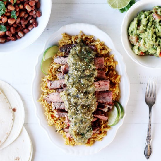 Grilled Steaks + Salsa Verde