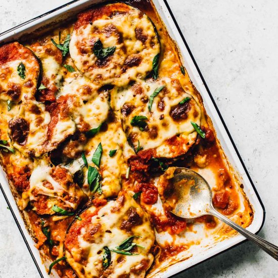 Cheesy Baked Eggplant Slices