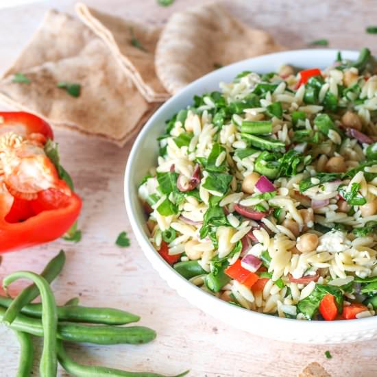 Mediterranean Chickpea & Orzo Salad