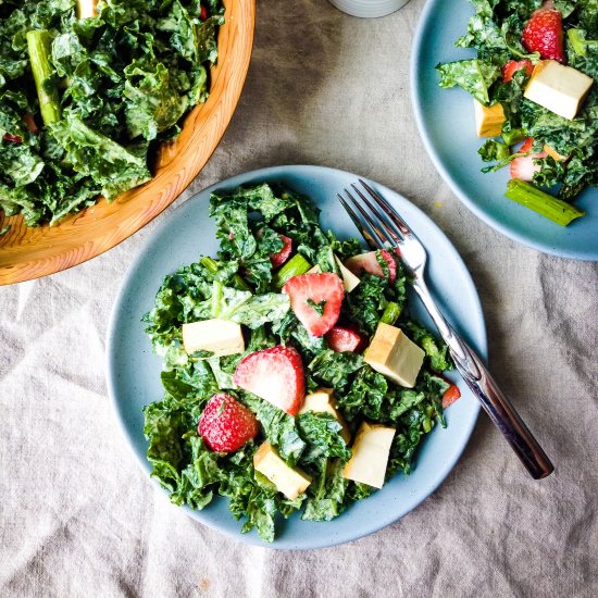 Smoked Tofu Kale Summer Salad