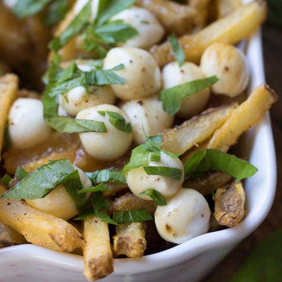 Easy Basil Mozzarella Poutine