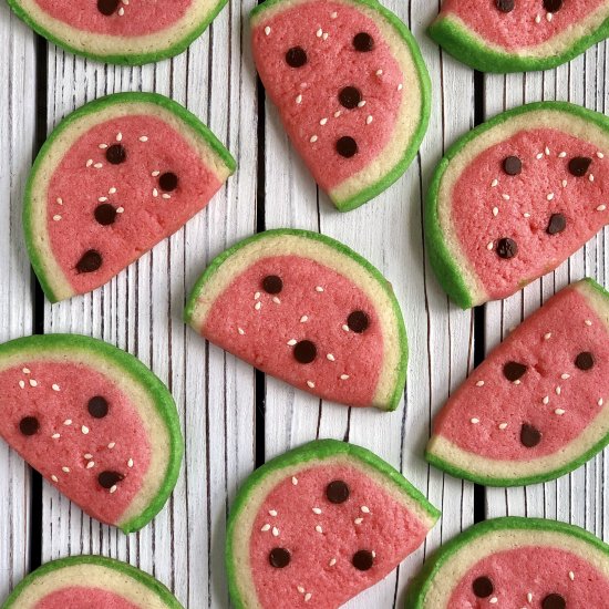 Slice and Bake Watermelon Cookies