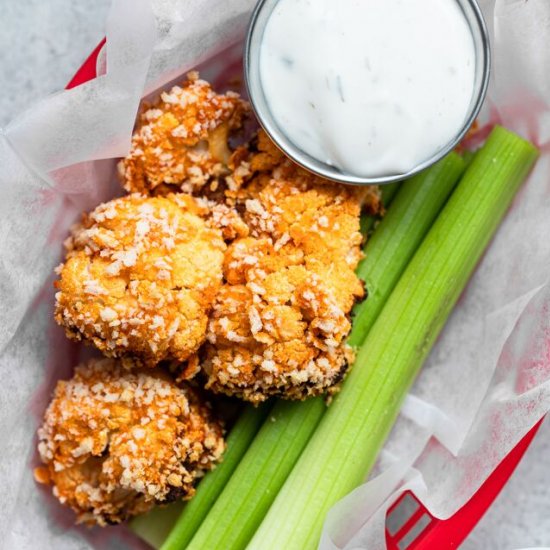 Air Fried Buffalo Cauliflower