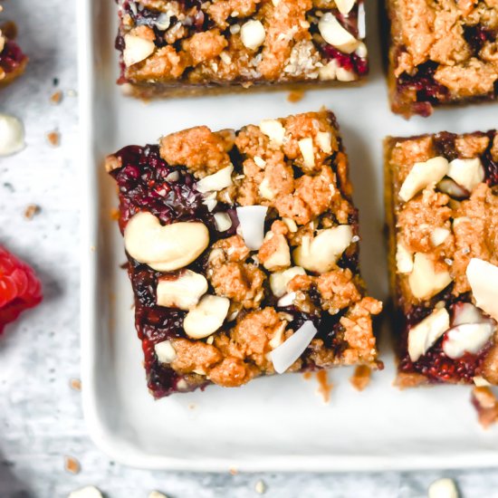 Cashew Coconut Berry Pie Bars