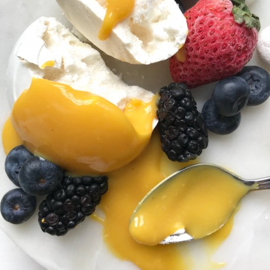 meringue & lemon curd with berries