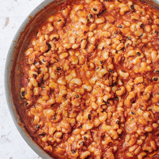 Baked beans(using black-eyed beans)