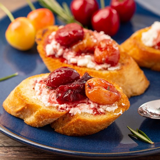 Ricotta Toast with Cherries