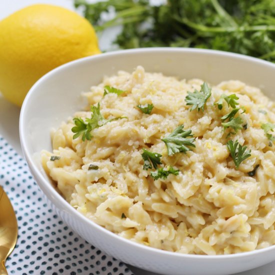 Creamy Garlic Parmesan Orzo