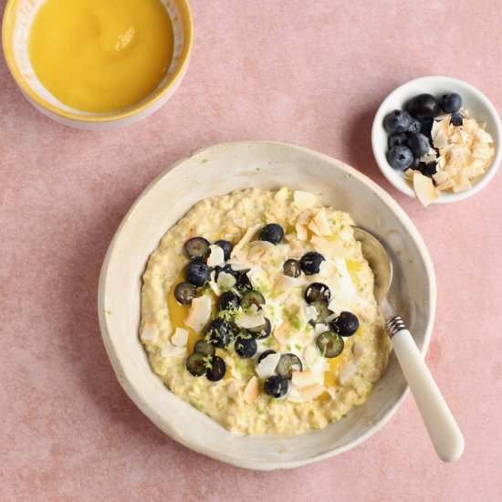 Mango bircher with lime & yoghurt