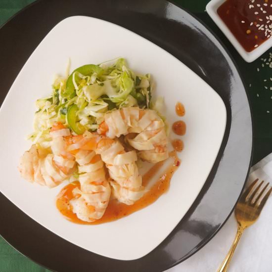 Tornado Shrimp with Spicy Slaw