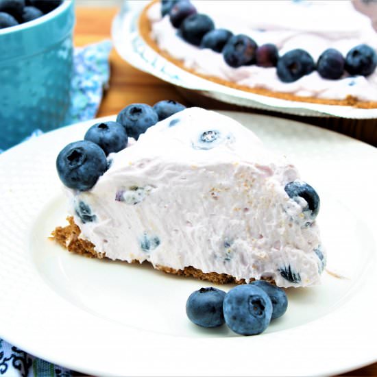 No Bake Blueberry Yogurt Pie