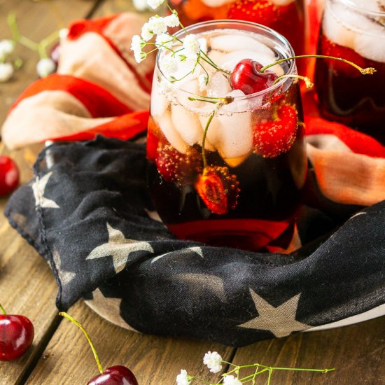 Cherry Vodka Sparkler Cocktail