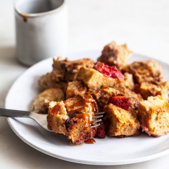 Vegan berry french toast casserole