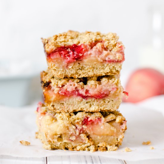 Strawberry Peach GF Crumble Bars