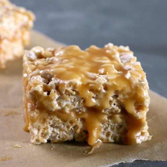 Caramel Stuffed Crispy Rice Treats