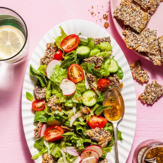 Fattoush With Quinoa Za’atar Crisps