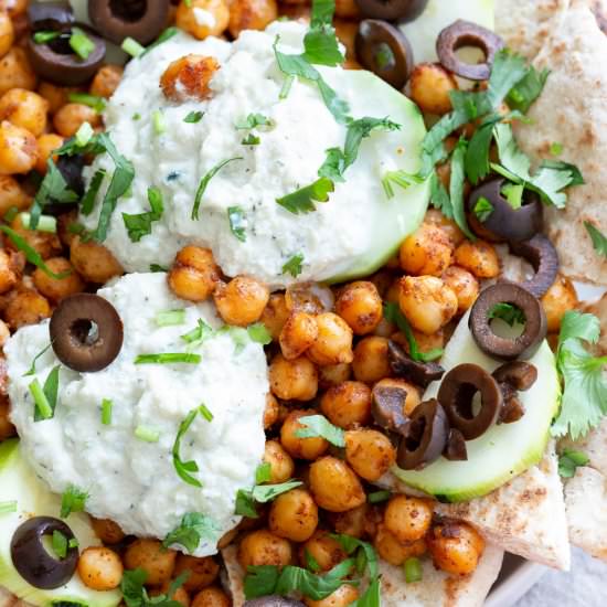 Vegan Mediterranean Nachos