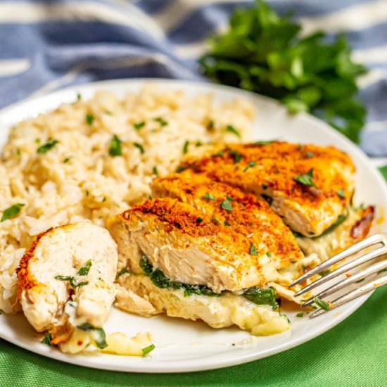 Spinach stuffed chicken