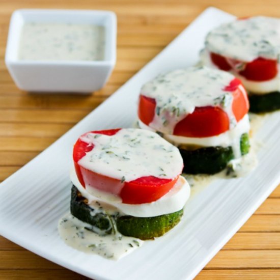 Grilled Zucchini Caprese Stacks