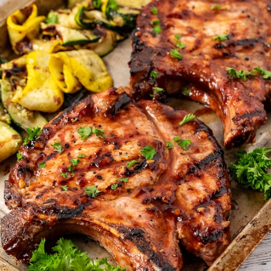 Grilled Honey Garlic Pork Chops