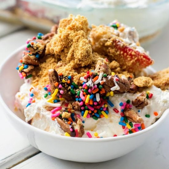 No-Bake Banana Split Dessert