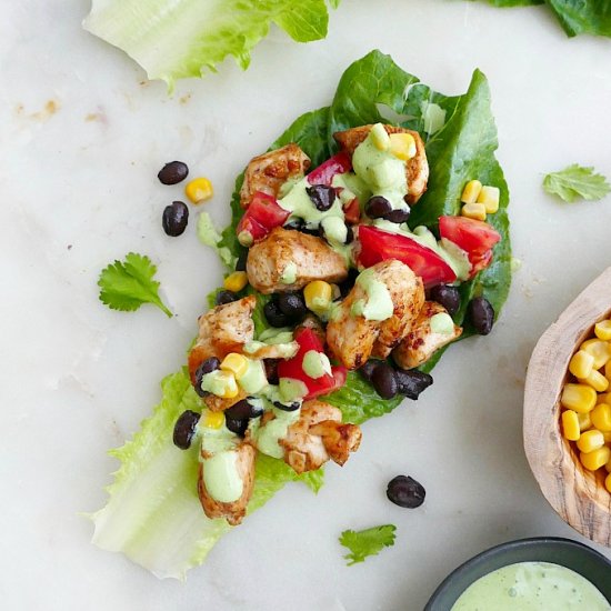 Southwest Chicken Lettuce Wraps