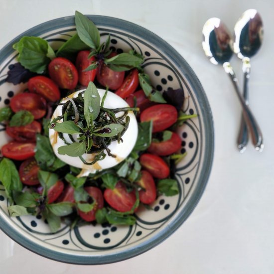 Burrata Salad with Sea Asparagus