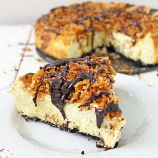 The Best Samoa Cheesecake