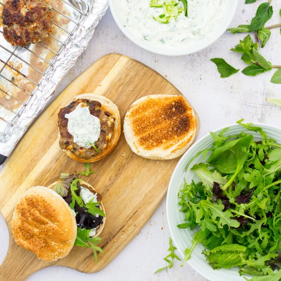 Lamb, Feta and Mint Burgers