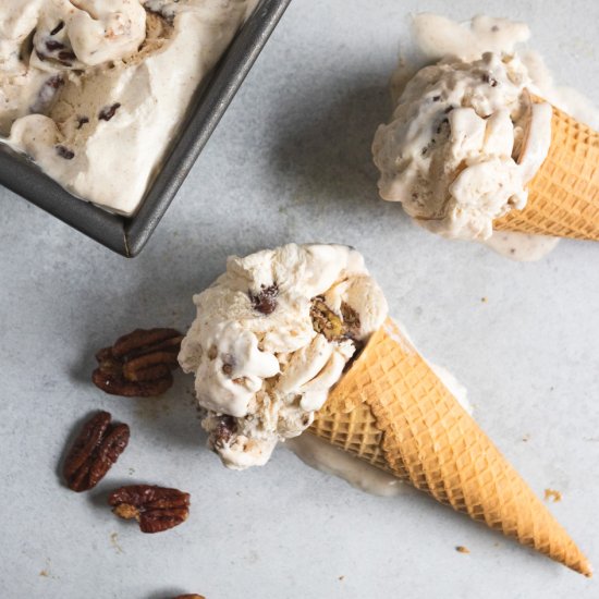 No Churn Butter Pecan Ice Cream