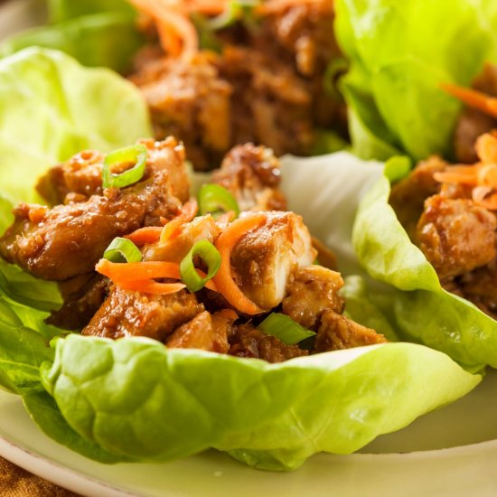 Loaded Chicken Lettuce Cups